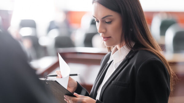 female lawyer in court